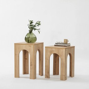 Conjunto de Mesas de Centro Collesium – Carvalho – 35x50 cm e 35x55 cm