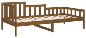 Sofá-cama 90x190 cm madeira de pinho maciça castanho mel