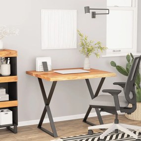 vidaXL Tampo de secretária retangular 100x80x2,5 cm acácia maciça