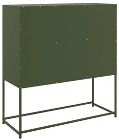 Aparador 100,5x39x107 cm aço verde-azeitona