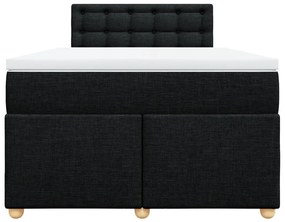 Cama boxspring com colchão 120x190 cm tecido preto