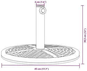 Base de guarda-sol para postes de Ø38/48 mm 12 kg redondo
