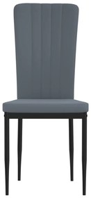 Cadeiras de jantar 4 pcs veludo cinzento-escuro