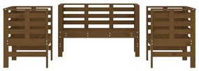 3 pcs conjunto lounge jardim madeira pinho maciça castanho-mel