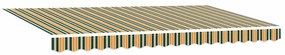Toldo Retrátil Manual Verde e Amarelo e Branco