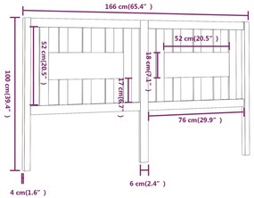 Cabeceira de cama 166x4x100 cm pinho maciço branco