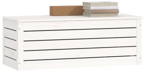 Caixa de arrumação 89x36,5x33 madeira de pinho maciça branco