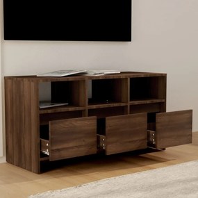 Móvel de TV Endy com 3 Gavetas e Compartimentos de 102 cm - Castanho -