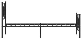 Estrutura de cama com cabeceira e pés 75x190 cm metal preto