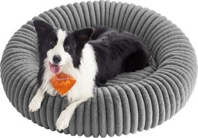 Cama para cães com 100 cm de diâmetro, lavável, cinzenta
