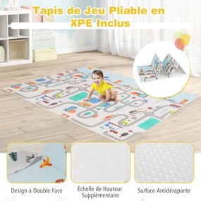 Cercadinho para bebês com colchão, 50 bolas de brinquedo, 4 argolas de puxar e 4 portas com zíper, cinza escuro