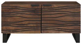Mesa de Centro - 80 x 50 x 40 cm, feita de madeira maciça e MDF.