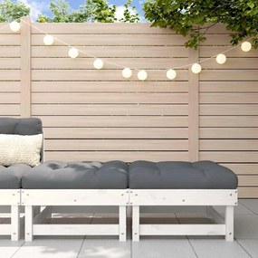 Apoios de pés p/ jardim c/ almofadões 2 pcs pinho maciço branco