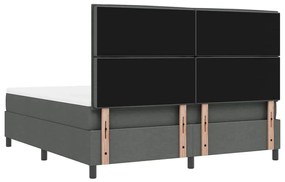 Estrutura de Cama vidaXL com Colchão Conjunto de 2 Cinza Tecido
