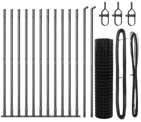 Cerca Euro com 13 Postes Flangeados 1x25 m Aço Galvanizado