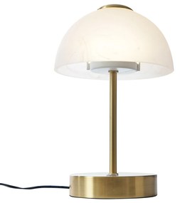 Candeeiro de Mesa Design Dourado com Vidro Opalino incl. LED Regulável - Joya Design
