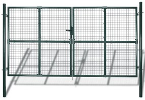 Portão de vedação com porta dupla aço revestido a pó