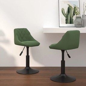 vidaXL Cadeiras de jantar giratorias 2 pcs veludo verde-escuro