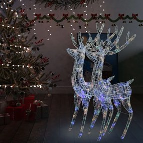 Renas de Natal XXL 2pcs 250 LEDs 180 cm acrílico multicolorido