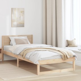 vidaXL Estrutura de Cama Natural Madeira de Pinho Maciça Solteiro