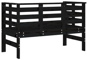 Banco de jardim 111,5x53x71 cm madeira de pinho maciça preto