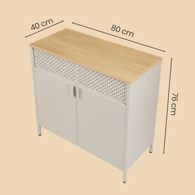 Armário de arrumação escritorio ou cozinha 40 x 80 x 76 cm bege areia-bege natural