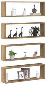 Prateleiras de parede vidaXL 4 pcs Carvalho Artesanal 80x15x26 cm Made