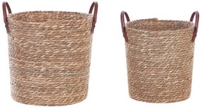 Conjunto de 2 cestos em fibra de algas cor natural SAYJAR Beliani