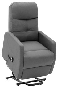 vidaXL Poltrona elevatória tecido cinzento-claro