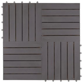 Ladrilhos de terraço 20 pcs 30x30 cm acácia maciça cinzento