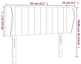 Cabeceira de cama c/ abas veludo 83x23x78/88cm verde-escuro