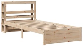 Estrutura de cama com cabeceira 90x200 cm pinho maciço