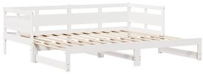 Sofá-cama com gavetão e gavetas sem colchão 90x200 cm branco