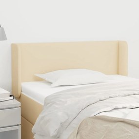 Cabeceira de cama c/ abas tecido 83x16x78/88 cm creme