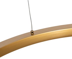 Candeeiro de suspensão dourado 60cm com LED regulável 3 passos - Girello