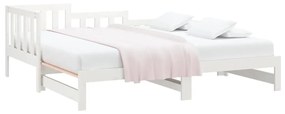 Estrutura sofá-cama de puxar 2x(90x190) cm pinho maciço branco