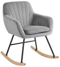 Cadeira de baloiço em veludo cinzento LIARUM Beliani