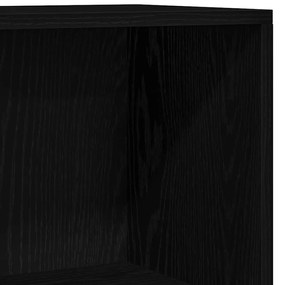 Estante de Carvalho Preto - 60 x 24 x 143 cm - Feita de Madeira de Eng