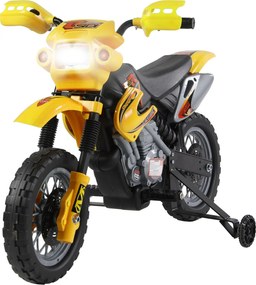 Moto elétrica para crianças, moto de cross para crianças com bateria de 6 V, faróis, músicas e rodas de apoio, dos 3 aos 6 anos, capacidade de carga d