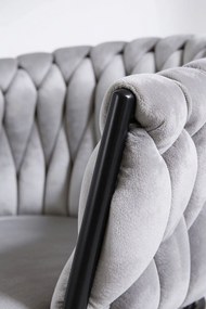 Cadeira Widny Black Veludo - Cinza claro