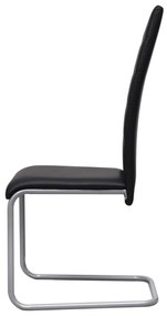 Cadeiras de jantar cantilever 2 pcs couro artificial preto