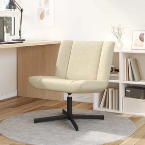 vidaXL Cadeira giratória Creme 63 x 75 x 76 cm tecido