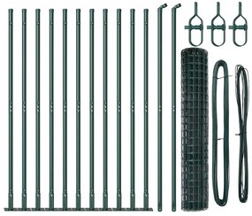 Cerca Euro com 13 postes, 1,2 x 25m, em aço galvanizado