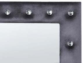 Espelho de pé com moldura em veludo cinzento escuro 50 x 150 cm ANSOUIS Beliani