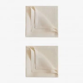 Pack De 2 Guardanapos Em Linho Zendan Creme Cannoli - Sklum