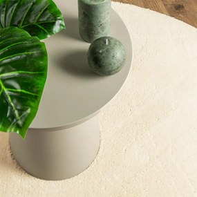 Tapete pelo curto macio e lavável HUARTE Ø 100 cm cor creme