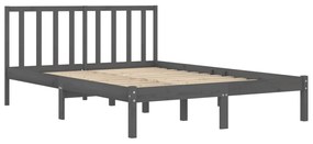 Estrutura de cama dupla 4FT6 135x190 cm pinho maciço cinzento