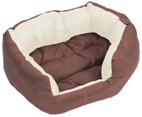 Almofadão p/ cães reversível lavável 65x50x20 cm castanho/creme