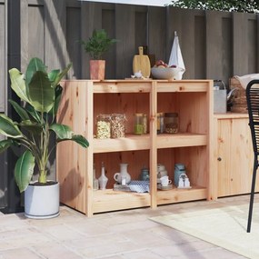 vidaXL Armário de cozinha para exterior 106x55x92 cm pinho maciço