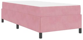 Estrutura da Cama Outros Rosa e branco 100 x 200 cm Veludo